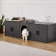 VEVOR Cat Cabinet, Cat Litter Box Cabinet Hidden with Double Spaces, Wooden Cat Litter Box Cabinet, Fits Most Litter Trays, 1.19 m L x 0.46 m W x 0.5 m H, White VEVOR Cat Cabinet, Cat Litter Box Cabinet Hidden with Double Spaces, Wooden Cat Litter Box Cabinet, Fits Most Litter Trays, 1.19 m L x 0.46 m W x 0.5 m H, White