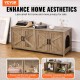 VEVOR Cat Cabinet, Cat Litter Box Cabinet Hidden with Double Spaces, Wooden Cat Litter Box Cabinet, Fits Most Litter Trays, 1.19 m L x 0.46 m W x 0.5 m H, White VEVOR Cat Cabinet, Cat Litter Box Cabinet Hidden with Double Spaces, Wooden Cat Litter Box Cabinet, Fits Most Litter Trays, 1.19 m L x 0.46 m W x 0.5 m H, White