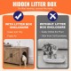 VEVOR Cat Cabinet, Cat Litter Box Cabinet Hidden with Double Spaces, Wooden Cat Litter Box Cabinet, Fits Most Litter Trays, 1.19 m L x 0.46 m W x 0.5 m H, White VEVOR Cat Cabinet, Cat Litter Box Cabinet Hidden with Double Spaces, Wooden Cat Litter Box Cabinet, Fits Most Litter Trays, 1.19 m L x 0.46 m W x 0.5 m H, White