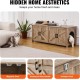 VEVOR Cat Cabinet, Cat Litter Box Cabinet Hidden with Double Spaces, Wooden Cat Litter Box Cabinet, Fits Most Litter Trays, 1.19 m L x 0.46 m W x 0.5 m H, White VEVOR Cat Cabinet, Cat Litter Box Cabinet Hidden with Double Spaces, Wooden Cat Litter Box Cabinet, Fits Most Litter Trays, 1.19 m L x 0.46 m W x 0.5 m H, White