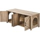 VEVOR Cat Cabinet, Cat Litter Box Cabinet Hidden with Double Spaces, Wooden Cat Litter Box Cabinet, Fits Most Litter Trays, 1.19 m L x 0.46 m W x 0.5 m H, White VEVOR Cat Cabinet, Cat Litter Box Cabinet Hidden with Double Spaces, Wooden Cat Litter Box Cabinet, Fits Most Litter Trays, 1.19 m L x 0.46 m W x 0.5 m H, White