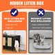 VEVOR Cat Cabinet, Cat Litter Box Cabinet Hidden with Double Spaces, Wooden Cat Litter Box Cabinet, Fits Most Litter Trays, 1.19 m L x 0.46 m W x 0.5 m H, White VEVOR Cat Cabinet, Cat Litter Box Cabinet Hidden with Double Spaces, Wooden Cat Litter Box Cabinet, Fits Most Litter Trays, 1.19 m L x 0.46 m W x 0.5 m H, White