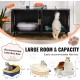 VEVOR Cat Cabinet, Cat Litter Box Cabinet Hidden with Double Spaces, Wooden Cat Litter Box Cabinet, Fits Most Litter Trays, 1.19 m L x 0.46 m W x 0.5 m H, White VEVOR Cat Cabinet, Cat Litter Box Cabinet Hidden with Double Spaces, Wooden Cat Litter Box Cabinet, Fits Most Litter Trays, 1.19 m L x 0.46 m W x 0.5 m H, White