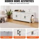 VEVOR Cat Cabinet, Cat Litter Box Cabinet Hidden with Double Spaces, Wooden Cat Litter Box Cabinet, Fits Most Litter Trays, 1.19 m L x 0.46 m W x 0.5 m H, White VEVOR Cat Cabinet, Cat Litter Box Cabinet Hidden with Double Spaces, Wooden Cat Litter Box Cabinet, Fits Most Litter Trays, 1.19 m L x 0.46 m W x 0.5 m H, White