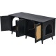 VEVOR Cat Cabinet, Cat Litter Box Cabinet Hidden with Double Spaces, Wooden Cat Litter Box Cabinet, Fits Most Litter Trays, 1.19 m L x 0.46 m W x 0.5 m H, White VEVOR Cat Cabinet, Cat Litter Box Cabinet Hidden with Double Spaces, Wooden Cat Litter Box Cabinet, Fits Most Litter Trays, 1.19 m L x 0.46 m W x 0.5 m H, White