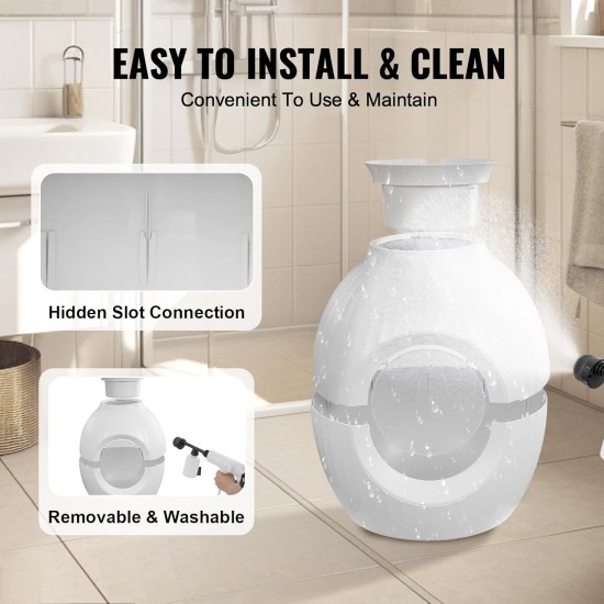 VEVOR Cat Litter Box, Intelligent Odor Control System, Hidden Cat Litter Tray with 24cm Entrance Lighting Decoration & ABS Material, Fit for Living Room/Corner/Outdoor Pool/Patio VEVOR Cat Litter Box, Intelligent Odor Control System, Hidden Cat Litter Tray with 24cm Entrance Lighting Decoration & ABS Material, Fit for Living Room/Corner/Outdoor Pool/Patio