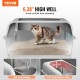 VEVOR Cat Litter Tray, 6 Inch Deep, XL Extra Large Stainless Steel Cat Litter Tray with Scoop, Wide Filter Base and High Sides, Closed, Odourless, Easy to Clean Cat Litter Tray VEVOR Cat Litter Tray, 6 Inch Deep, XL Extra Large Stainless Steel Cat Litter Tray with Scoop, Wide Filter Base and High Sides, Closed, Odourless, Easy to Clean Cat Litter Tray