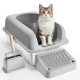 VEVOR Cat Litter Tray, 6 Inch Deep, XL Extra Large Stainless Steel Cat Litter Tray with Scoop, Wide Filter Base and High Sides, Closed, Odourless, Easy to Clean Cat Litter Tray VEVOR Cat Litter Tray, 6 Inch Deep, XL Extra Large Stainless Steel Cat Litter Tray with Scoop, Wide Filter Base and High Sides, Closed, Odourless, Easy to Clean Cat Litter Tray