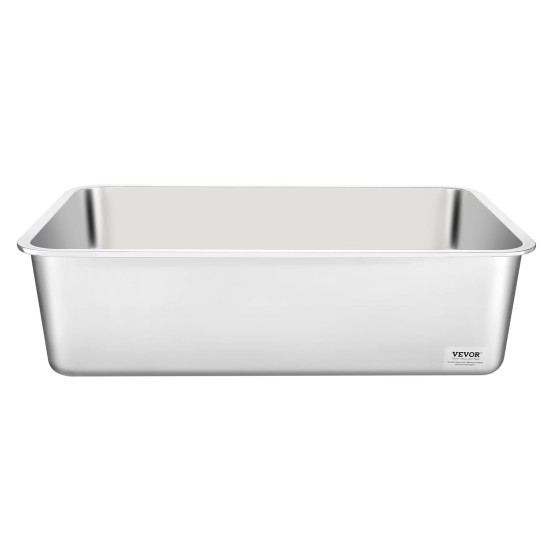 VEVOR Cat Litter Tray Set of 2, 600 x 400 x 150 mm, XL Extra Large Stainless Steel Cat Litter Tray with Scoop, Wide Filter Base & High Rim, Odour Free Odour Free Tray for Large Cats VEVOR Cat Litter Tray Set of 2, 600 x 400 x 150 mm, XL Extra Large Stainless Steel Cat Litter Tray with Scoop, Wide Filter Base & High Rim, Odour Free Odour Free Tray for Large Cats