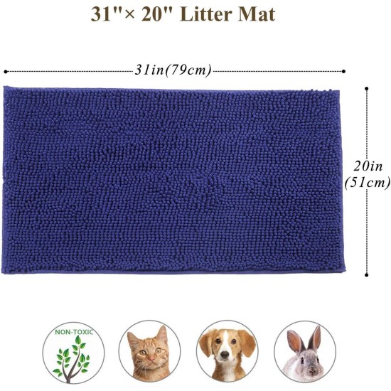 VIVAGLORY Cat Litter Mat, Scatter Catcher Mat, 90 × 64 cm Cat Litter Tray Rug with Waterproof Backing, Super Soft for Cat's Paws, Machine Washable, Beige VIVAGLORY Cat Litter Mat, Scatter Catcher Mat, 90 × 64 cm Cat Litter Tray Rug with Waterproof Backing, Super Soft for Cat's Paws, Machine Washable, Beige