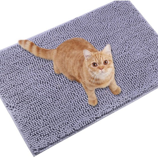 VIVAGLORY Cat Litter Mat, Scatter Catcher Mat, 90 × 64 cm Cat Litter Tray Rug with Waterproof Backing, Super Soft for Cat's Paws, Machine Washable, Beige VIVAGLORY Cat Litter Mat, Scatter Catcher Mat, 90 × 64 cm Cat Litter Tray Rug with Waterproof Backing, Super Soft for Cat's Paws, Machine Washable, Beige