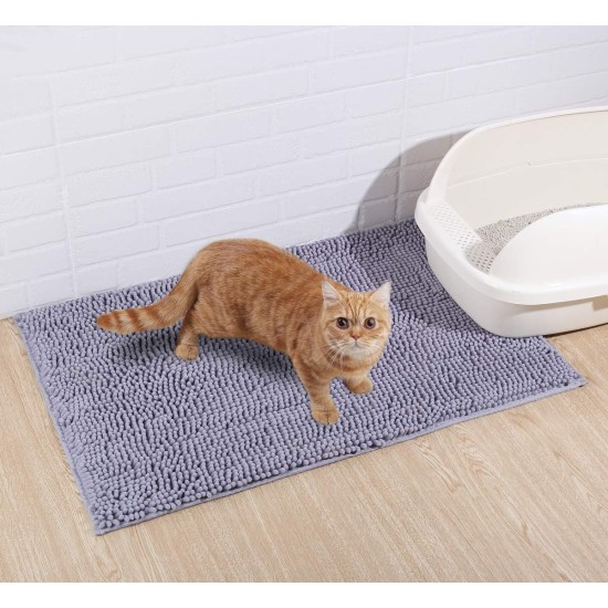 VIVAGLORY Cat Litter Mat, Scatter Catcher Mat, 90 × 64 cm Cat Litter Tray Rug with Waterproof Backing, Super Soft for Cat's Paws, Machine Washable, Beige VIVAGLORY Cat Litter Mat, Scatter Catcher Mat, 90 × 64 cm Cat Litter Tray Rug with Waterproof Backing, Super Soft for Cat's Paws, Machine Washable, Beige