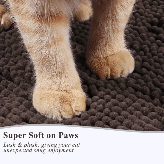 VIVAGLORY Cat Litter Mat, Scatter Catcher Mat, 90 × 64 cm Cat Litter Tray Rug with Waterproof Backing, Super Soft for Cat's Paws, Machine Washable, Beige VIVAGLORY Cat Litter Mat, Scatter Catcher Mat, 90 × 64 cm Cat Litter Tray Rug with Waterproof Backing, Super Soft for Cat's Paws, Machine Washable, Beige