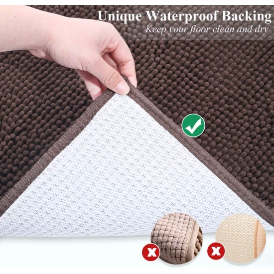 VIVAGLORY Cat Litter Mat, Scatter Catcher Mat, 90 × 64 cm Cat Litter Tray Rug with Waterproof Backing, Super Soft for Cat's Paws, Machine Washable, Beige VIVAGLORY Cat Litter Mat, Scatter Catcher Mat, 90 × 64 cm Cat Litter Tray Rug with Waterproof Backing, Super Soft for Cat's Paws, Machine Washable, Beige