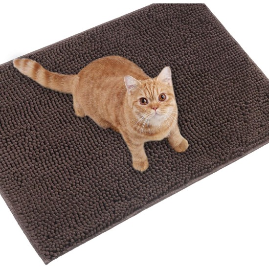 VIVAGLORY Cat Litter Mat, Scatter Catcher Mat, 90 × 64 cm Cat Litter Tray Rug with Waterproof Backing, Super Soft for Cat's Paws, Machine Washable, Beige VIVAGLORY Cat Litter Mat, Scatter Catcher Mat, 90 × 64 cm Cat Litter Tray Rug with Waterproof Backing, Super Soft for Cat's Paws, Machine Washable, Beige