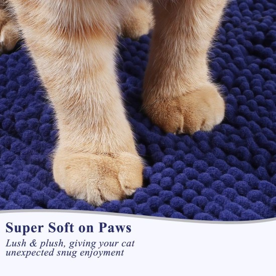 VIVAGLORY Cat Litter Mat, Scatter Catcher Mat, 90 × 64 cm Cat Litter Tray Rug with Waterproof Backing, Super Soft for Cat's Paws, Machine Washable, Beige VIVAGLORY Cat Litter Mat, Scatter Catcher Mat, 90 × 64 cm Cat Litter Tray Rug with Waterproof Backing, Super Soft for Cat's Paws, Machine Washable, Beige