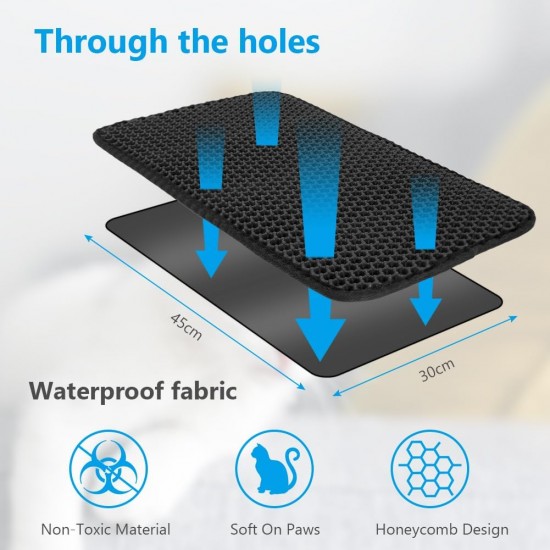 VSSHE Cat Litter Tray Mat, 30 x 45 cm Cat Mat, Honeycomb Double Layer Design, Cat Litter Tray Mat, Cat Litter Tray Mat, Cat Litter Tray Mat, Cat Pretty Kitty VSSHE Cat Litter Tray Mat, 30 x 45 cm Cat Mat, Honeycomb Double Layer Design, Cat Litter Tray Mat, Cat Litter Tray Mat, Cat Litter Tray Mat, Cat Pretty Kitty