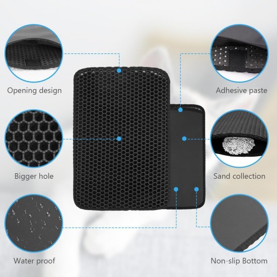 VSSHE Cat Litter Tray Mat, 30 x 45 cm Cat Mat, Honeycomb Double Layer Design, Cat Litter Tray Mat, Cat Litter Tray Mat, Cat Litter Tray Mat, Cat Pretty Kitty VSSHE Cat Litter Tray Mat, 30 x 45 cm Cat Mat, Honeycomb Double Layer Design, Cat Litter Tray Mat, Cat Litter Tray Mat, Cat Litter Tray Mat, Cat Pretty Kitty