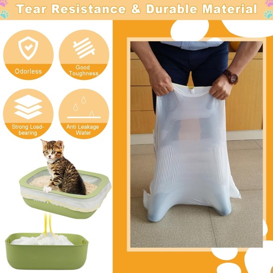 Waste Drawer Replacement Bags Compatible with Cat Litter Tray Robot 3 & 4, 60 Pack Thickened Heavy Duty Cat Litter Box Bags with Drawstring, 3.5-3.5L Capacity Waste Drawer Replacement Bags Compatible with Cat Litter Tray Robot 3 & 4, 60 Pack Thickened Heavy Duty Cat Litter Box Bags with Drawstring, 3.5-3.5L Capacity