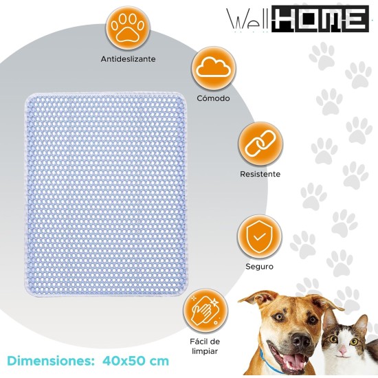 Well Home Cat Litter Tray 40 x 50 cm Non-Slip and Easy to Clean Well Home Cat Litter Tray 40 x 50 cm Non-Slip and Easy to Clean