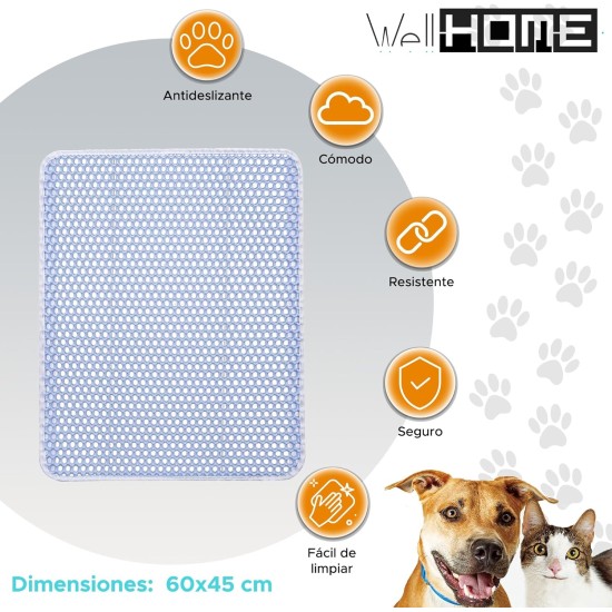 Well Home Cat Litter Tray 60 x 45 cm Non-Slip and Easy to Clean Well Home Cat Litter Tray 60 x 45 cm Non-Slip and Easy to Clean