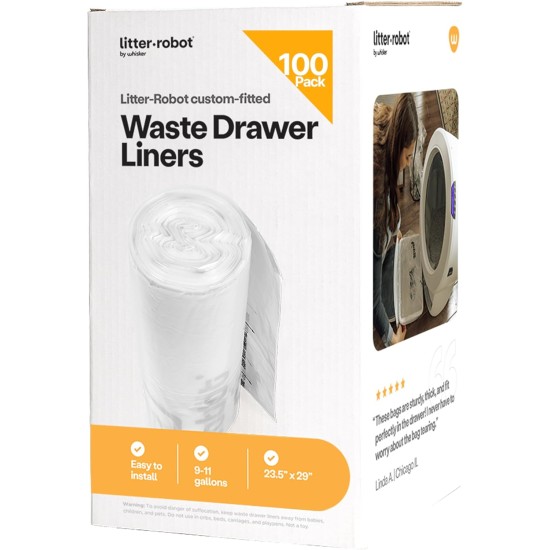 Whisker Litter-Robot Waste Bin Liner, Pack of 50 - Cat Litter Liner, Tailored for Litter Robot, 9-11 Gallon Capacity, Quick to Install and Easy to Empty Whisker Litter-Robot Waste Bin Liner, Pack of 50 - Cat Litter Liner, Tailored for Litter Robot, 9-11 Gallon Capacity, Quick to Install and Easy to Empty