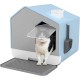 YITAHOME Cat Litter Tray with Cover, Cat Litter Tray with Lid and Scoop, Easy Cleaning, Hidden Covered Cat Litter Tray, High Sides (Blue YITAHOME Cat Litter Tray with Cover, Cat Litter Tray with Lid and Scoop, Easy Cleaning, Hidden Covered Cat Litter Tray, High Sides (Blue