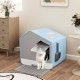 YITAHOME Cat Litter Tray with Cover, Cat Litter Tray with Lid and Scoop, Easy Cleaning, Hidden Covered Cat Litter Tray, High Sides (Blue YITAHOME Cat Litter Tray with Cover, Cat Litter Tray with Lid and Scoop, Easy Cleaning, Hidden Covered Cat Litter Tray, High Sides (Blue