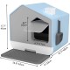 YITAHOME Cat Litter Tray with Cover, Cat Litter Tray with Lid and Scoop, Easy Cleaning, Hidden Covered Cat Litter Tray, High Sides (Blue YITAHOME Cat Litter Tray with Cover, Cat Litter Tray with Lid and Scoop, Easy Cleaning, Hidden Covered Cat Litter Tray, High Sides (Blue