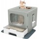 YITAHOME Cat Litter Tray with Lid, Large Closed Cat Litter Tray, Hood-like Odourless Splash Guard Cat Litter Tray with Drawer Waste Tray, Litter Scoop, Foldable Cat Litter Tray with Hood (Grey) YITAHOME Cat Litter Tray with Lid, Large Closed Cat Litter Tray, Hood-like Odourless Splash Guard Cat Litter Tray with Drawer Waste Tray, Litter Scoop, Foldable Cat Litter Tray with Hood (Grey)
