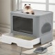 YITAHOME Large Cat Litter Tray with Lid, Odourless Hop In Toilet, Includes Litter Scoop and Cleaning (Grey) YITAHOME Large Cat Litter Tray with Lid, Odourless Hop In Toilet, Includes Litter Scoop and Cleaning (Grey)
