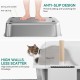 YITAHOME Stainless Steel Cat Litter Tray 30 L XXL Extra Large Cat Litter Tray Non-Slip High Wall Anti-Litter Door Mat Easy to Clean Non-Stick Surface 60 x 40 x 30 cm (Grey) YITAHOME Stainless Steel Cat Litter Tray 30 L XXL Extra Large Cat Litter Tray Non-Slip High Wall Anti-Litter Door Mat Easy to Clean Non-Stick Surface 60 x 40 x 30 cm (Grey)