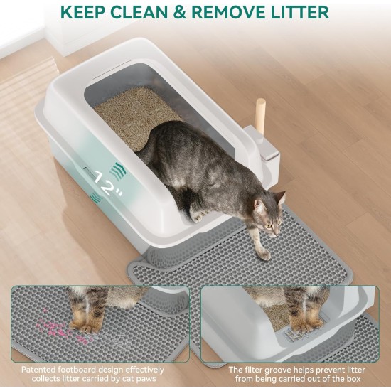 YITAHOME Stainless Steel Cat Litter Tray 30 L XXL Extra Large Cat Litter Tray Non-Slip High Wall Anti-Litter Door Mat Easy to Clean Non-Stick Surface 60 x 40 x 30 cm (Grey) YITAHOME Stainless Steel Cat Litter Tray 30 L XXL Extra Large Cat Litter Tray Non-Slip High Wall Anti-Litter Door Mat Easy to Clean Non-Stick Surface 60 x 40 x 30 cm (Grey)