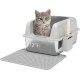 YITAHOME Stainless Steel Cat Litter Tray 30 L XXL Extra Large Cat Litter Tray Non-Slip High Wall Anti-Litter Door Mat Easy to Clean Non-Stick Surface 60 x 40 x 30 cm (Grey) YITAHOME Stainless Steel Cat Litter Tray 30 L XXL Extra Large Cat Litter Tray Non-Slip High Wall Anti-Litter Door Mat Easy to Clean Non-Stick Surface 60 x 40 x 30 cm (Grey)