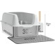 YITAHOME Stainless Steel Cat Litter Tray 30 L XXL Extra Large Cat Litter Tray Non-Slip High Wall Anti-Litter Door Mat Easy to Clean Non-Stick Surface 60 x 40 x 30 cm (White) YITAHOME Stainless Steel Cat Litter Tray 30 L XXL Extra Large Cat Litter Tray Non-Slip High Wall Anti-Litter Door Mat Easy to Clean Non-Stick Surface 60 x 40 x 30 cm (White)