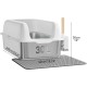 YITAHOME Stainless Steel Cat Litter Tray 30 L XXL Extra Large Cat Litter Tray Non-Slip High Wall Anti-Litter Door Mat Easy to Clean Non-Stick Surface 60 x 40 x 30 cm (White) YITAHOME Stainless Steel Cat Litter Tray 30 L XXL Extra Large Cat Litter Tray Non-Slip High Wall Anti-Litter Door Mat Easy to Clean Non-Stick Surface 60 x 40 x 30 cm (White)