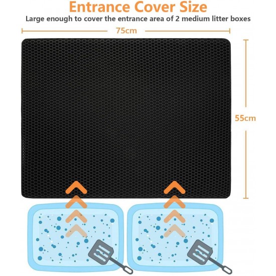 Ycozy Cat Litter Tray Mat Large 75 x 55 cm EVA Cat Litter Mat for Toilet Mat Honeycomb Cat Litter Tray Mat Waterproof Easy to Clean Ycozy Cat Litter Tray Mat Large 75 x 55 cm EVA Cat Litter Mat for Toilet Mat Honeycomb Cat Litter Tray Mat Waterproof Easy to Clean
