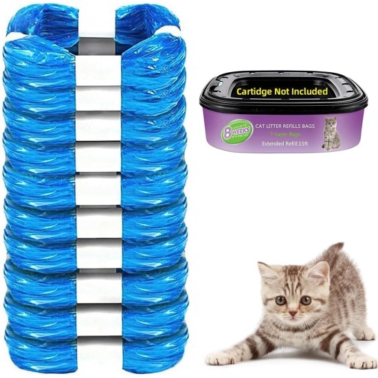 ZONJIE Refill Bags for Cat Litter, Pack of 10 4.5 m Litter G-enie Refill Bags, Scented Refill Cassettes for Cat Litter, Replacement Bags Compatible with G-enie (Blue) ZONJIE Refill Bags for Cat Litter, Pack of 10 4.5 m Litter G-enie Refill Bags, Scented Refill Cassettes for Cat Litter, Replacement Bags Compatible with G-enie (Blue)
