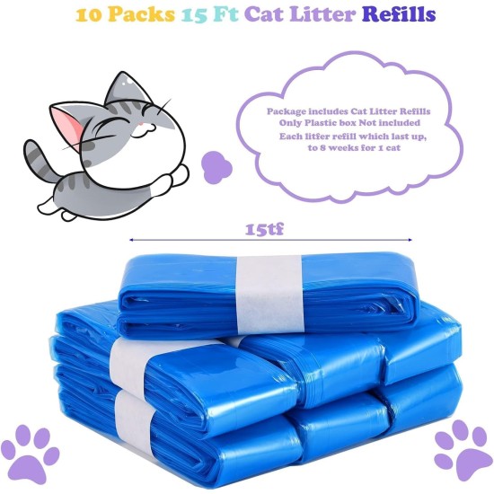 ZONJIE Refill Bags for Cat Litter, Pack of 10 4.5 m Litter G-enie Refill Bags, Scented Refill Cassettes for Cat Litter, Replacement Bags Compatible with G-enie (Blue) ZONJIE Refill Bags for Cat Litter, Pack of 10 4.5 m Litter G-enie Refill Bags, Scented Refill Cassettes for Cat Litter, Replacement Bags Compatible with G-enie (Blue)