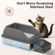 Zivacate Stainless Steel Cat Litter Tray (XXL, 60 x 40 cm) - Cat Litter Tray with Inclined Entry Ramp, High Side Walls, Litter Scoop, Pedal, Odour-resistant & Easy to Clean, Grey Zivacate Stainless Steel Cat Litter Tray (XXL, 60 x 40 cm) - Cat Litter Tray with Inclined Entry Ramp, High Side Walls, Litter Scoop, Pedal, Odour-resistant & Easy to Clean, Grey