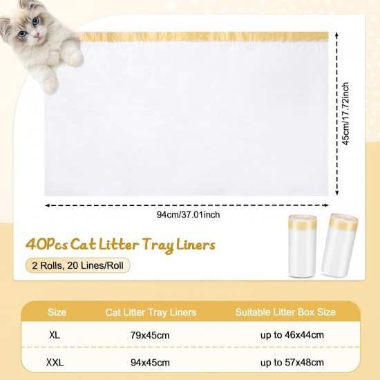 Zocipro Pack of 40 Cat Litter Tray Bags, 79 x 45 cm Cat Litter Tray Bags XL with Drawstrings, Tear-Resistant Cat Litter Tray Bags, Cat Litter Tray Liners for Medium House Cats, Bag Cat Litter Tray Zocipro Pack of 40 Cat Litter Tray Bags, 79 x 45 cm Cat Litter Tray Bags XL with Drawstrings, Tear-Resistant Cat Litter Tray Bags, Cat Litter Tray Liners for Medium House Cats, Bag Cat Litter Tray