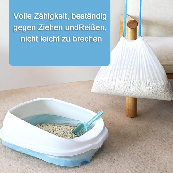 Zouwel Cat Litter Tray Liners, Durable with Drawstring, Scratch Resistant and Leak-Proof, Recycled Cat Litter Box Liners for Medium Pets, 45 x 94 cm, 40 Pack Zouwel Cat Litter Tray Liners, Durable with Drawstring, Scratch Resistant and Leak-Proof, Recycled Cat Litter Box Liners for Medium Pets, 45 x 94 cm, 40 Pack