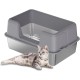 Zstar Katzentoilette Edelstahl, Extra Große Katzentoiletten mit Hohen Seitenwänden, Abnehmbarer Leicht zu Reinigen mit Deckel Katzenklo für Katzen,50x35x28cm,Grau Zstar Katzentoilette Edelstahl, Extra Große Katzentoiletten mit Hohen Seitenwänden, Abnehmbarer Leicht zu Reinigen mit Deckel Katzenklo für Katzen,50x35x28cm,Grau