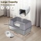 Zstar Katzentoilette Edelstahl, Extra Große Katzentoiletten mit Hohen Seitenwänden, Abnehmbarer Leicht zu Reinigen mit Deckel Katzenklo für Katzen,50x35x28cm,Grau Zstar Katzentoilette Edelstahl, Extra Große Katzentoiletten mit Hohen Seitenwänden, Abnehmbarer Leicht zu Reinigen mit Deckel Katzenklo für Katzen,50x35x28cm,Grau