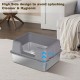 Zstar Katzentoilette Edelstahl, Extra Große Katzentoiletten mit Hohen Seitenwänden, Abnehmbarer Leicht zu Reinigen mit Deckel Katzenklo für Katzen,50x35x28cm,Grau Zstar Katzentoilette Edelstahl, Extra Große Katzentoiletten mit Hohen Seitenwänden, Abnehmbarer Leicht zu Reinigen mit Deckel Katzenklo für Katzen,50x35x28cm,Grau