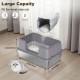 Zstar Katzentoilette Edelstahl, Extra Große Katzentoiletten mit Hohen Seitenwänden, Abnehmbarer Leicht zu Reinigen mit Deckel Katzenklo für Katzen,50x35x28cm,Grau Zstar Katzentoilette Edelstahl, Extra Große Katzentoiletten mit Hohen Seitenwänden, Abnehmbarer Leicht zu Reinigen mit Deckel Katzenklo für Katzen,50x35x28cm,Grau