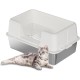 Zstar Katzentoilette Edelstahl, Extra Große Katzentoiletten mit Hohen Seitenwänden, Abnehmbarer Leicht zu Reinigen mit Deckel Katzenklo für Katzen,50x35x28cm,Grau Zstar Katzentoilette Edelstahl, Extra Große Katzentoiletten mit Hohen Seitenwänden, Abnehmbarer Leicht zu Reinigen mit Deckel Katzenklo für Katzen,50x35x28cm,Grau