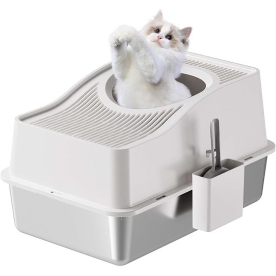 Zstar Katzentoilette aus Edelstahl, Extra Große Hohen Seiten Katzentoilette, Geschlossene Geruchsresistent Große Katzentoilette Top-Eintrag,Auslaufschutz, Abnehmbares für Katzen,60x40x39.5cm,Schwarz Zstar Katzentoilette aus Edelstahl, Extra Große Hohen Seiten Katzentoilette, Geschlossene Geruchsresistent Große Katzentoilette Top-Eintrag,Auslaufschutz, Abnehmbares für Katzen,60x40x39.5cm,Schwarz