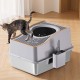 Zstar Katzentoilette aus Edelstahl, Extra Große Hohen Seiten Katzentoilette, Geschlossene Geruchsresistent Große Katzentoilette Top-Eintrag,Auslaufschutz, Abnehmbares für Katzen,60x40x39.5cm,Schwarz Zstar Katzentoilette aus Edelstahl, Extra Große Hohen Seiten Katzentoilette, Geschlossene Geruchsresistent Große Katzentoilette Top-Eintrag,Auslaufschutz, Abnehmbares für Katzen,60x40x39.5cm,Schwarz