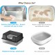 Zstar Stainless Steel Cat Litter Tray, Extra Large Cat Litter Trays with High Side Walls, Removable, Easy to Clean with Lid, Cat Litter Tray for Cats, 50 x 35 x 23 cm, White